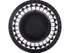 Mosaik^vidaXL Feuerstelle Mosaik Keramik Schwarz und Weiß 68 cm