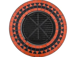 Mosaik^vidaXL Feuertisch Mosaik Keramik Terracotta und Weiß 68 cm