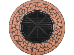 vidaXL Feuertisch Mosaik Keramik Terracotta 68 cm