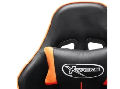 vidaXL Gaming-Stuhl mit Fußstütze Schwarz und Orange Kunstleder Modell 1