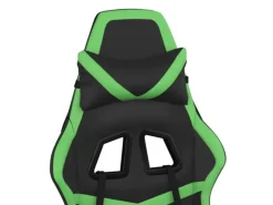 Stühle^vidaXL Gaming-Stuhl mit Fußstütze Schwarz und Grün Kunstleder Modell 3