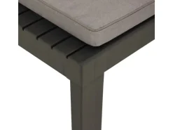 vidaXL Garten-Lounge-Stuhl mit Auflage Kunststoff Grau