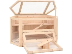 Leitern^vidaXL Hamsterkäfig 80x40x43 cm Massivholz Tanne
