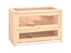 Kleintierbedarf^vidaXL Hamsterkäfig 60x35,5x42 cm Massivholz Tanne