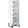 vidaXL Highboard mit Glastüren Weiß 35x37x120 cm 836560