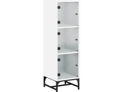 vidaXL Highboard mit Glastüren Weiß 35x37x120 cm 836560