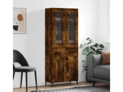 vidaXL Highboard Räuchereiche 69,5x34x180 cm Holzwerkstoff 3198534