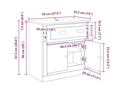 Sideboards|Kommode^vidaXL Highboard Schwarz Eichen-Optik 70 x 35,5 x 67,5 cm 881419