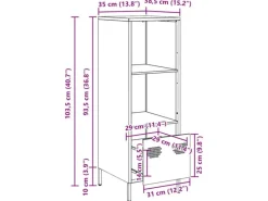 Sideboards^vidaXL Highboard Senf 35x39x103,5 cm Stahl 851379