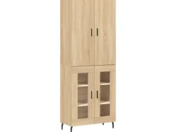 Vitrinen^vidaXL Highboard Sonoma-Eiche 69,5x34x180 cm Holzwerkstoff 3195750