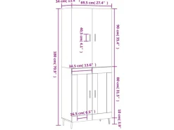 Vitrinen^vidaXL Highboard Sonoma-Eiche 69,5x34x180 cm Holzwerkstoff 3195750