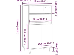vidaXL Highboard 60x36x110 cm Holzwerkstoff 831484