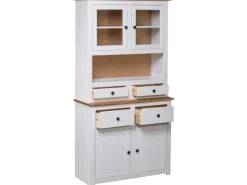 vidaXL Highboard Weiß 93x40,5x180 cm Kiefernholz Panama