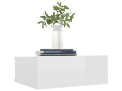 vidaXL Hängende Nachttische 2 Stk Hochglanz-Weiß 40x30x15 cm