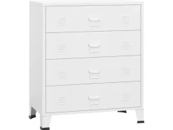 Kommode^vidaXL Industrial Kommode mit Schubladen Weiß 78x40x93 cm Metall