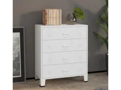 Kommode^vidaXL Industrial Kommode mit Schubladen Weiß 78x40x93 cm Metall