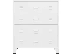 Kommode^vidaXL Industrial Kommode mit Schubladen Weiß 78x40x93 cm Metall