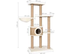 vidaXL Katzen-Kratzbaum 126 cm Seegras