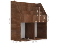 vidaXL Kinder-Bücherregal Braun Eiche 71x30x78,5 cm Holzwerkstoff