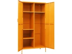Schränke^vidaXL Kleiderschrank Senfgelb 90x50x180 cm Stahl