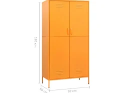 Schränke^vidaXL Kleiderschrank Senfgelb 90x50x180 cm Stahl