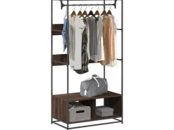 Garderoben^vidaXL Kleiderständer Braun Eichen-Optik 90x50x180 cm Holzwerkstoff 849298