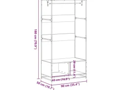 Garderoben^vidaXL Kleiderständer Braun Eichen-Optik 90x50x180 cm Holzwerkstoff 849298