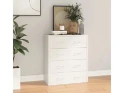 vidaXL Kommode mit 4 Schubladen 60x30,5x71 cm Hochglanz-Weiß 342579