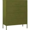 Sideboards^vidaXL Kommode Olivgrün 80x35x101,5 cm Stahl