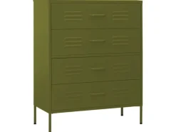 Sideboards^vidaXL Kommode Olivgrün 80x35x101,5 cm Stahl