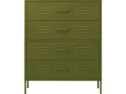 Sideboards^vidaXL Kommode Olivgrün 80x35x101,5 cm Stahl