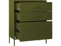 Sideboards^vidaXL Kommode Olivgrün 80x35x101,5 cm Stahl