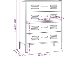 Sideboards^vidaXL Kommode Olivgrün 80x35x101,5 cm Stahl