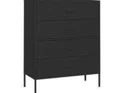 vidaXL Kommode Schwarz 80x35x101,5 cm Stahl