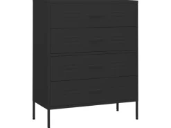 vidaXL Kommode Schwarz 80x35x101,5 cm Stahl