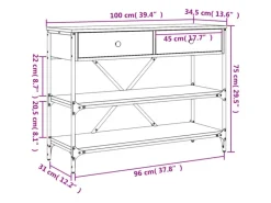 Tische^vidaXL Konsolentisch mit Schubladen und Ablagen Sonoma-Eiche