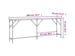 Tische^vidaXL Konsolentisch Schwarz 200x29x75 cm Holzwerkstoff
