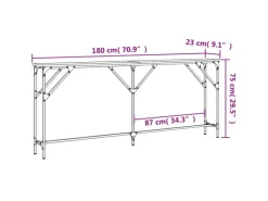 vidaXL Konsolentisch Sonoma-Eiche 180x23x75 cm Holzwerkstoff