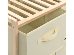 Kommode^vidaXL Korb-Kommode mit 6 Stoffkörben Zedernholz Beige