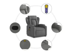 vidaXL Massagesessel Dunkelgrau Samt Modell 9