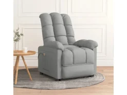 vidaXL Massagesessel Hellgrau Stoff Modell 37