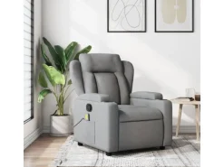 Sessel^vidaXL Massagesessel Hellgrau Stoff Modell 5
