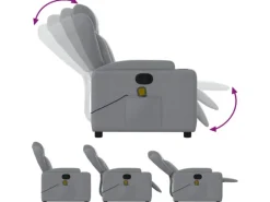 Sessel^vidaXL Massagesessel Hellgrau Stoff Modell 5