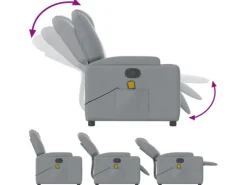 vidaXL Massagesessel Hellgrau Stoff Modell 4
