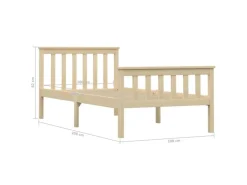 vidaXL Massivholzbett Helles Holz Kiefer 100x200 cm617227