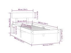 Betten^vidaXL Massivholzbett Kiefer 90x200 cm1135320