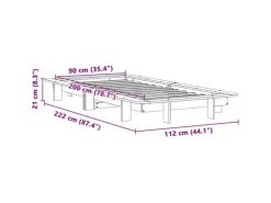 vidaXL Massivholzbett ohne Matratze 90x200 Kiefernholz2102610