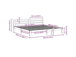 Betten^vidaXL Massivholzbett ohne Matratze 180x200 Kiefernholz 855558