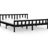 Betten^vidaXL Massivholzbett Schwarz 200x200 cm1271541