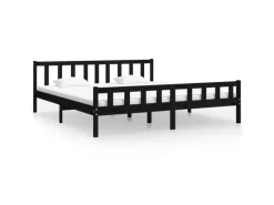 Betten^vidaXL Massivholzbett Schwarz 200x200 cm1271541